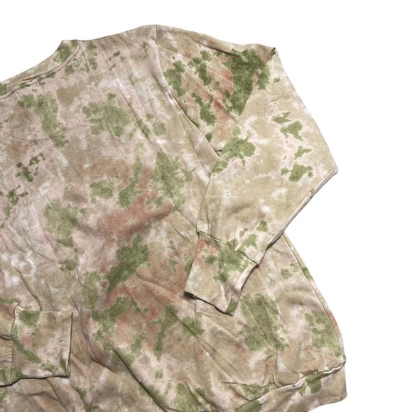 AFRM Munroe Olive Green and Blush Tie Dye Crewneck Pullover M - Picture 8 of 8
